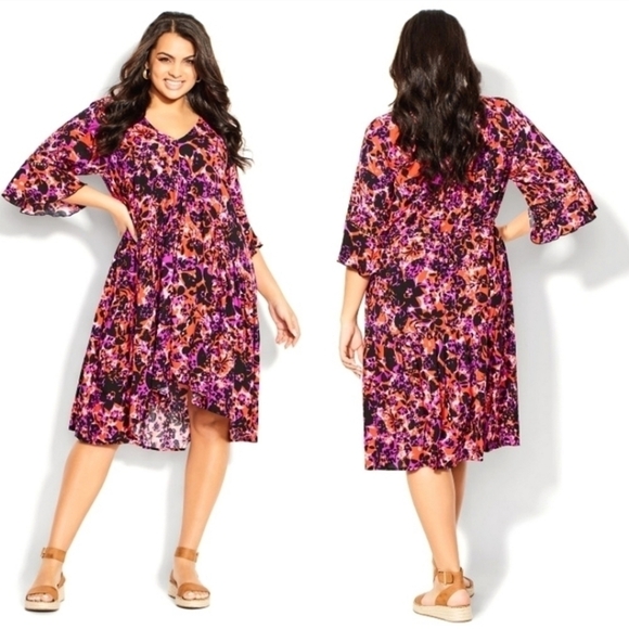 NWT LORALETTE VALENCIA FLORAL HIGH LOW DRESS 💜❤️ - Picture 1 of 7